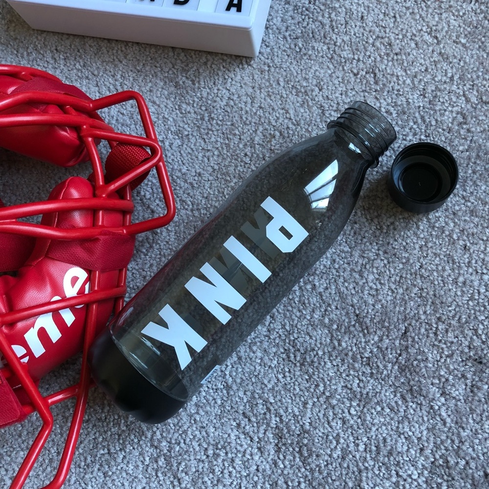pink water bottle